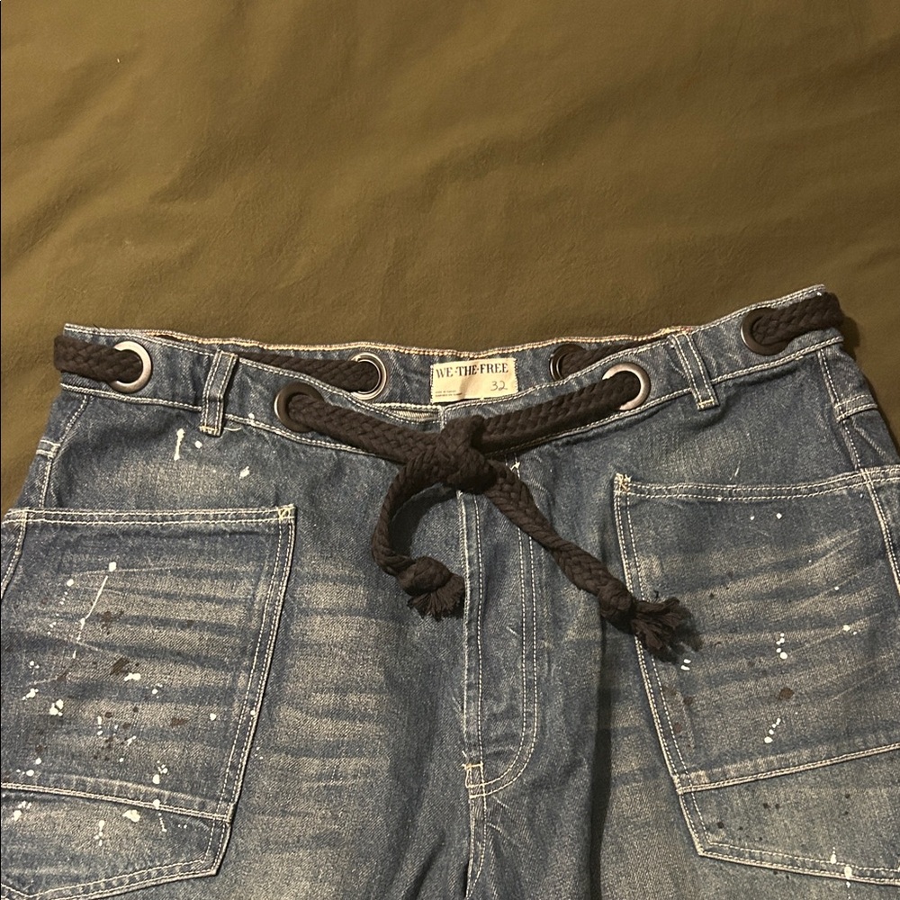 We The Free Moxie Dark Blue Wide Leg Jeans - Picture 2 of 13